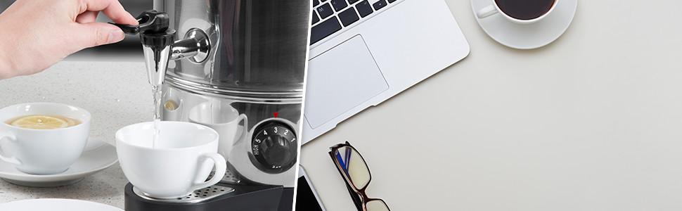 Swan SWU10L Catering Urn with Automatic Temperature Control,Drip Tray,10L,1600W,Stainless Steel