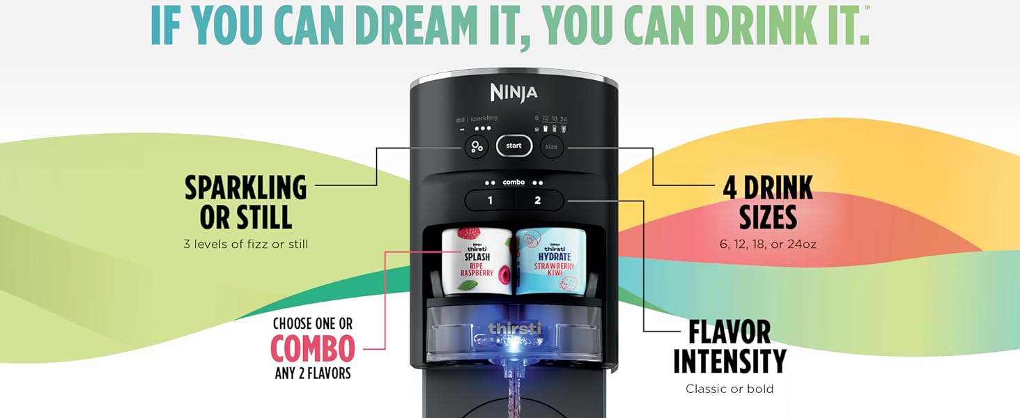 Ninja 60L Thirsti Drink System,Soda Maker,Carbonated Water Machine