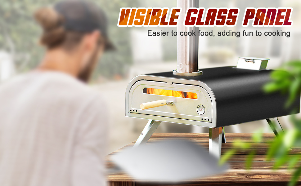 BIG HORN OUTDOORS 16 Inch Wood Pellet Burning Pizza Oven