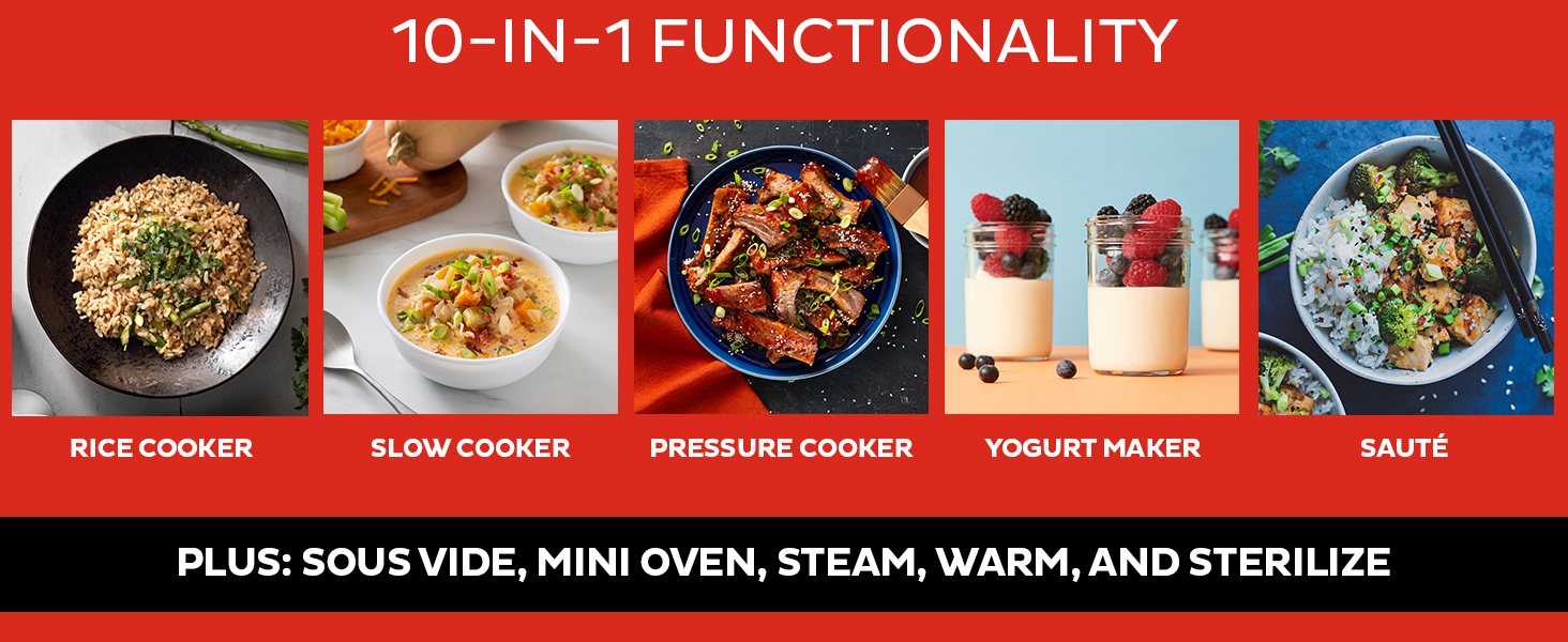 Instant Pot Pro 8 QT 10-in-1 Pressure Cooker,Rice/Grain Cooker