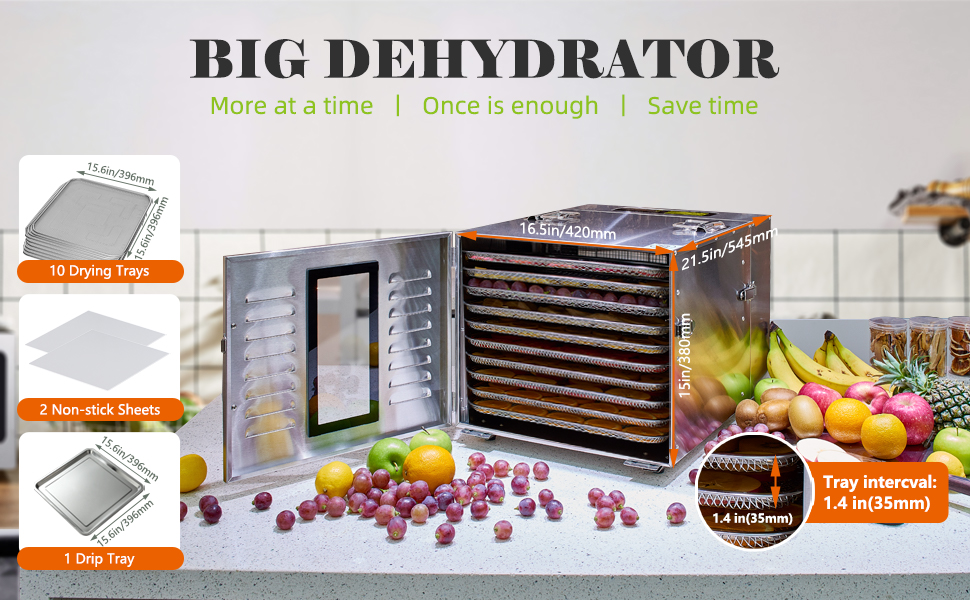 Septree Commercial Large 10 Trays Food Dehydrator