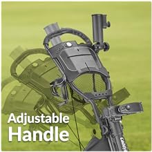 3Wheel Golf Push Cart - Golf Trolley Foldable Collapsible Lightweight Pushcart with Foot Brake - Easy to Open & Close