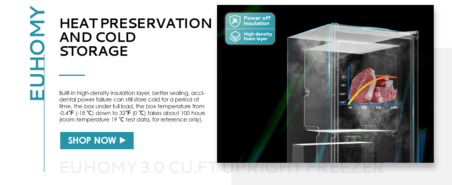 EUHOMY 3.0 Cubic Feet Single Door Compact Mini Upright Freezer EUHOMY 3.0 Cubic Feet Single Door Compact Mini Upright Freezer