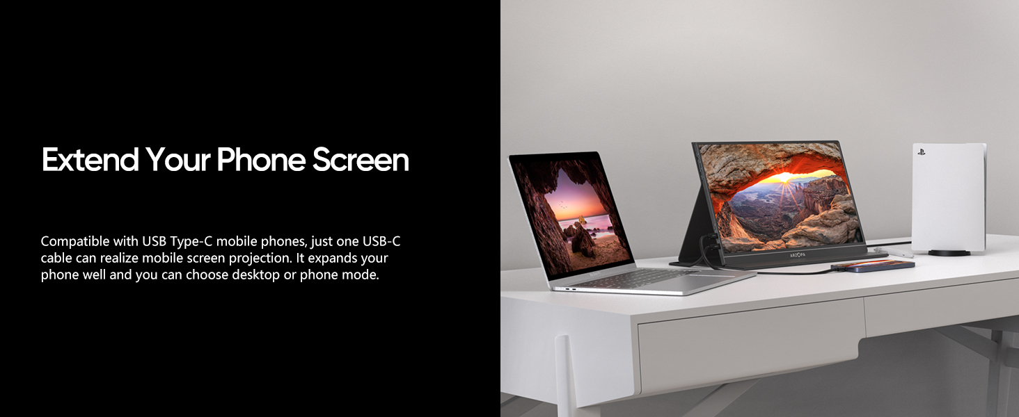 ARZOPA Portable Monitor,15.6'' 1080P FHD Laptop Monitor