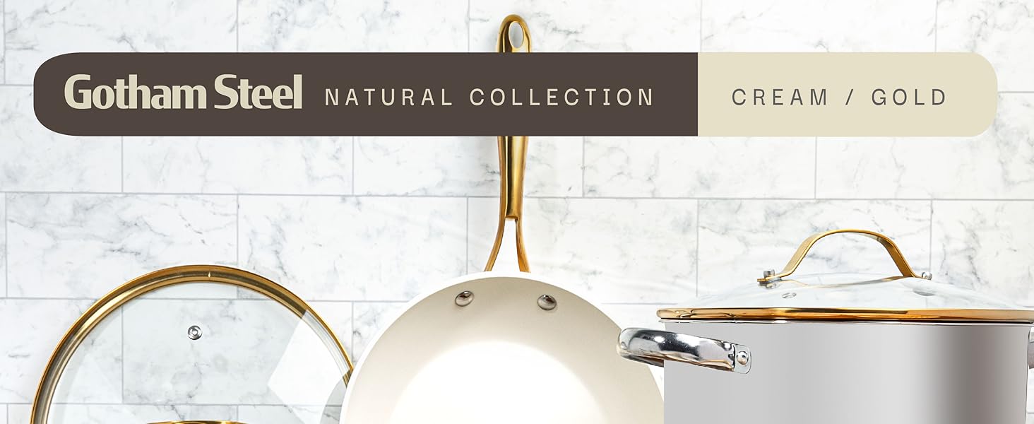 Gotham Steel 15 Pc Ceramic Pots and Pans Set Non Stick