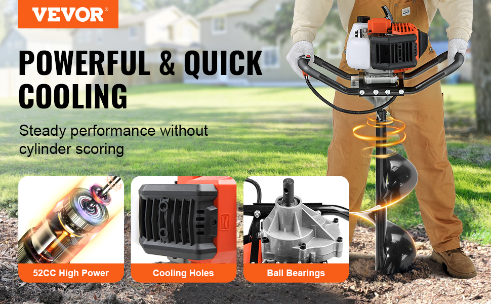 VEVOR 52cc 1450W Auger Post Hole Digger VEVOR 52cc 1450W Auger Post Hole Digger
