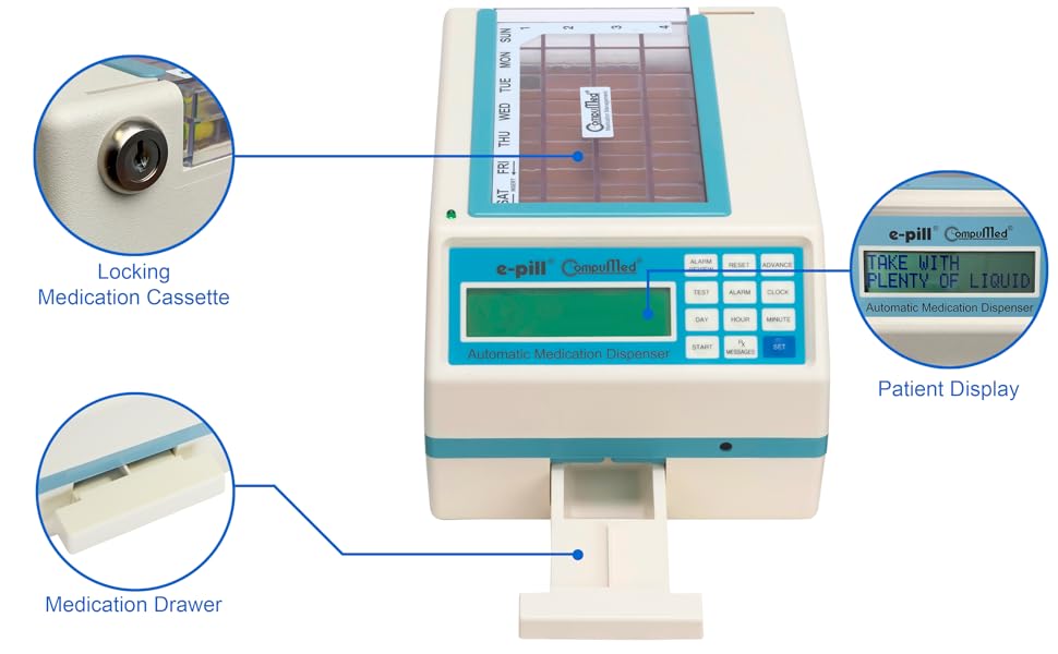 CompuMed - Tamper Resistant Automatic Pill Dispenser - AC Powered CompuMed - Tamper Resistant Automatic Pill Dispenser - AC Powered