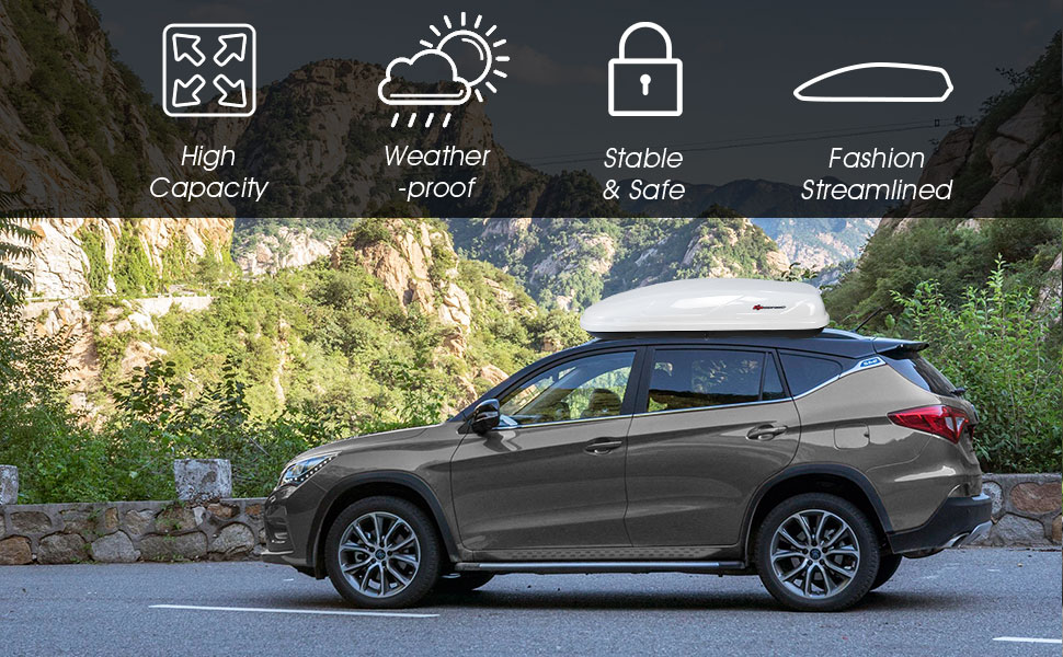 Cargo Box,Waterproof Rooftop Cargo Carrier,Heavy Duty Roof Storage Box