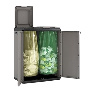Keter Split Base Indoor Outdoor Multi purpose Recycling Cabinet Grey/Black Keter Split Base Indoor Outdoor Multi purpose Recycling Cabinet Grey/Black