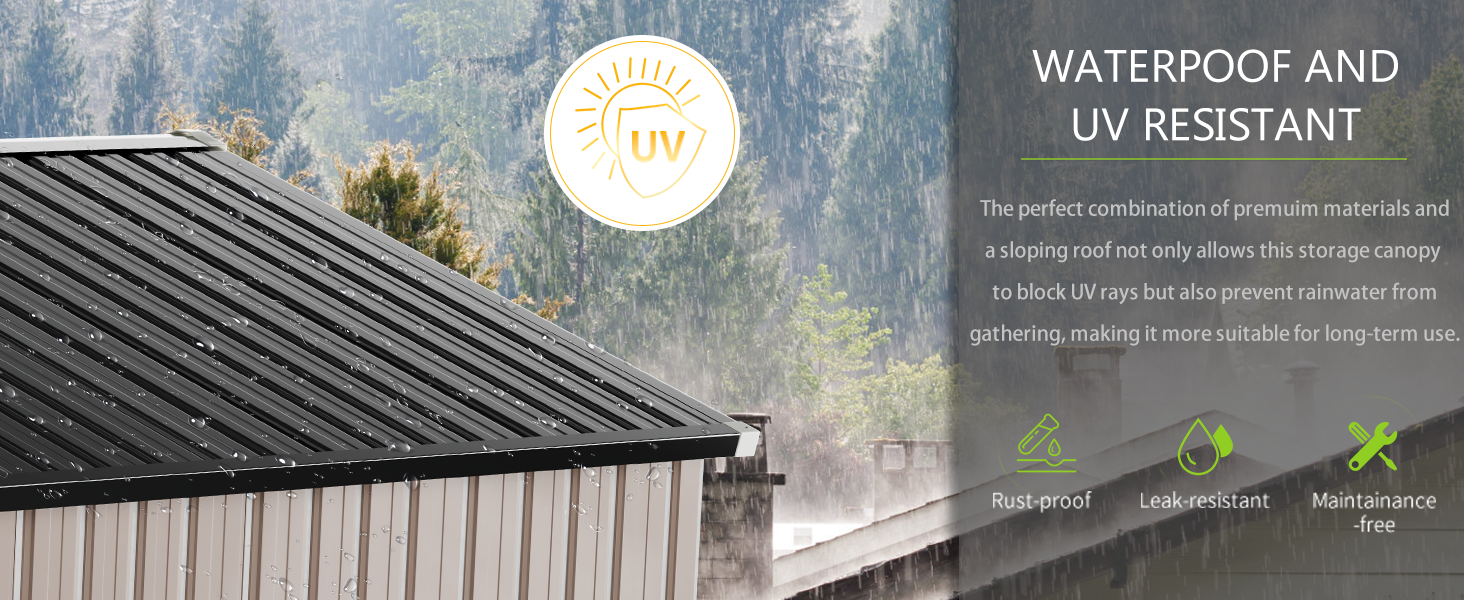 Aoxun 6.4x4 FT Outdoor Storage Shed for Tool,Garden