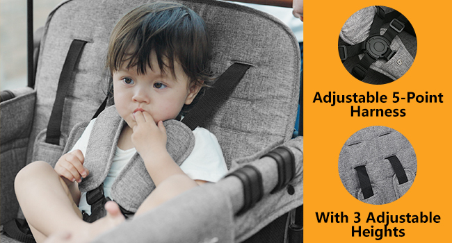 Elite Pro All-Terrain 4 Seater Wagon Stroller for Kids - Heavy-Duty 300lb Capacity,One-Hand Fold Design,High Seats with 5-Point Harness,Adjustable Canopy and Handlebars,Light Grey Elite Pro All-Terrain 4 Seater Wagon Stroller for Kids - Heavy-Duty 300lb Capacity,One-Hand Fold Design,High Seats with 5-Point Harness,Adjustable Canopy and Handlebars,Light Grey