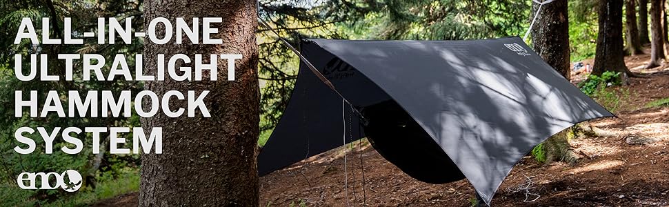 Hammock System - Includes Sub6 Hammock,Helios Suspension System,Guardian SL Bug Net,and Rain Tarp - Set of Lightweight Hammock Essentials for Camping,or Hiking - Grey/Lichen