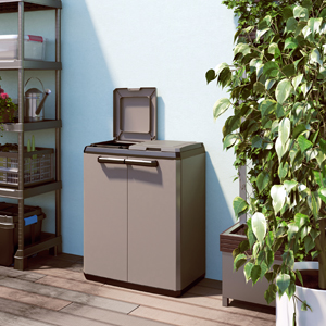 Keter Split Base Indoor Outdoor Multi purpose Recycling Cabinet Grey/Black Keter Split Base Indoor Outdoor Multi purpose Recycling Cabinet Grey/Black