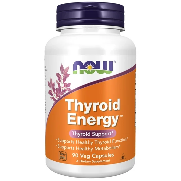 NOW Supplements, Thyroid Energy, Iodine and Tyrosine plus Selenium, Zinc and Copper, 90 Veg Capsules - Kansas Nuitrition